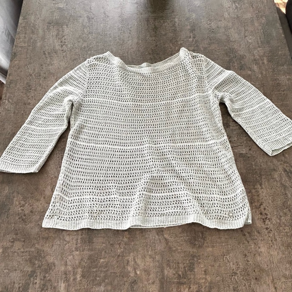 Light Green and white Knit Sweater